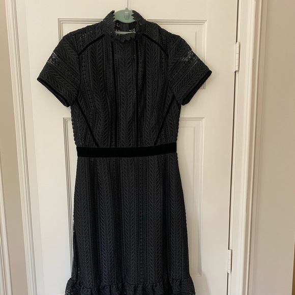 Black Lace Dress with Velvet Waist - Perseverance - Picture 5 of 7